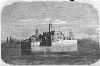 Castillo de Montfort en el Lago de Constanza en Alemania. Grabado en "El Universo Ilustre" de Unknown artist