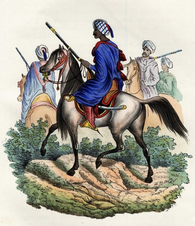 Gendarmes moriscos encargados de la policía de Argel por el ejército francés de África, entrenados en 1831 y disueltos en 1841. En “Storia d