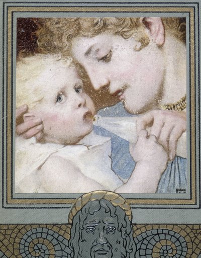 Madre dando el biberón a su hijo - siglo XIX de Unknown artist
