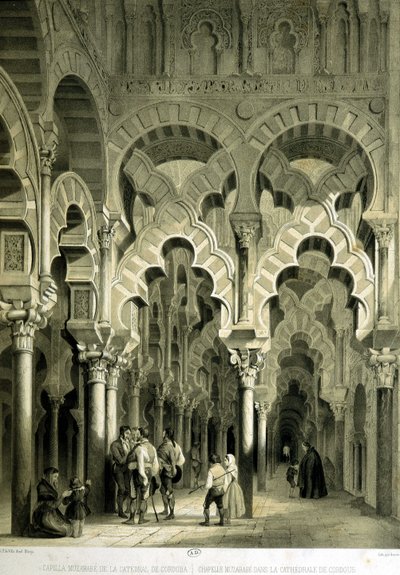 Capilla mozárabe en la Catedral de Córdoba (antigua mezquita) - en "España artística y monumental de sitios y monumentos famosos de España" por Don Genaro Pérez de Villa de Unknown artist
