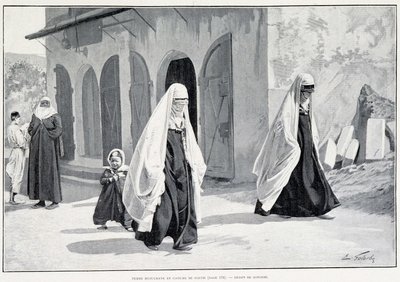 Mujeres musulmanas en Bosnia. En Tour du monde 1/1896 de Unknown artist
