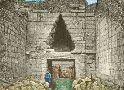 Micenas, la puerta de los leones descubierta por Schliemann de Unknown artist