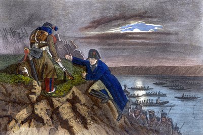 Napoleón Bonaparte cruzó el Danubio en mayo de 1809 de Unknown artist