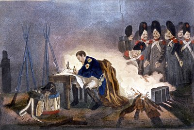 Napoleón I en la Batalla de Bautzen (Alemania). 20-21 de mayo de 1813. grabado siglo XIX Milán de Unknown artist