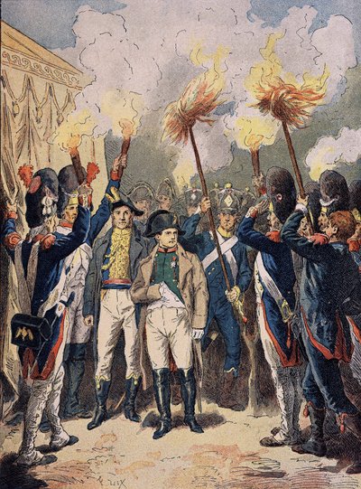 Napoleón y su ejército, en diciembre de 1805, la víspera de Austerlitz de Unknown artist