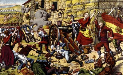 Guerras Napoleónicas: El sitio de Zaragoza (15 de junio - 14 de agosto) de Unknown artist