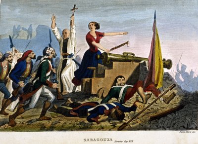 Guerras Napoleónicas: el Sitio de Zaragoza. 1808. Coll. Privée, Milán de Unknown artist
