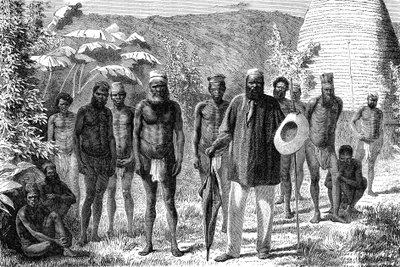 Nativo de Nueva Caledonia. Grabado de 1885 de Unknown artist