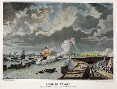 Batalla naval: Sitio de Tolón 19/12/1793 - en “Las batallas navales de Napoleón” de Unknown artist