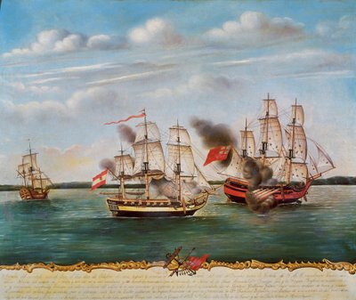 Combate naval de Guayaquil (Ecuador) entre España e Inglaterra el 2 de octubre de Unknown artist