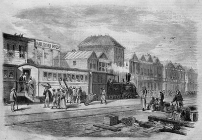 Nueva Granada (actual Colombia): Ferrocarril de Aspinwall, punto de partida del transístmico hacia el Istmo de Panamá. En “El Universo Ilustrado”, 7/04/1866 de Unknown artist