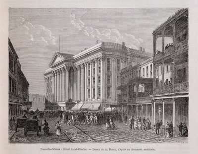 Nueva Orleans: Hotel Saint-Charles - en "Le tour du monde", 2º semestre 1876 de Unknown artist