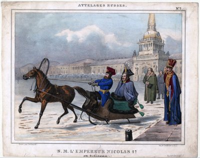 Nicolás I de Rusia en un trineo de Unknown artist