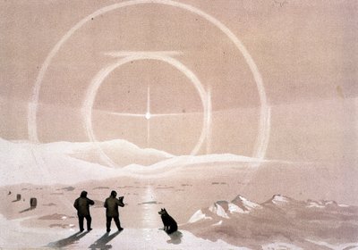 Auroras boreales - en "Las costas del mar polar, una narración de expedición ártica", por Dr. Edward Moos, Marcus Nard & Co, Londres de Unknown artist