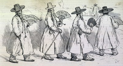 Notable del pueblo de Sbin Po (Kree) en un paseo (finales del siglo XIX). de Unknown artist