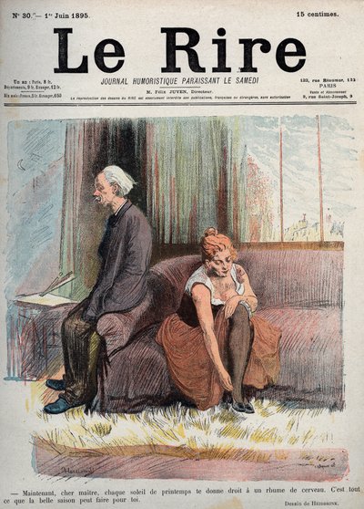 Ahora querido maestro cada sol de primavera te da derecho a un resfriado cerebral, eso es todo lo que la buena temporada puede hacer por ti - dibujo de Oswald Heidbrink en “El Diario Humorístico de la Risa” Número 30. 1 de junio de Unknown artist