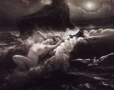 Ninfas - litografía de Unknown artist