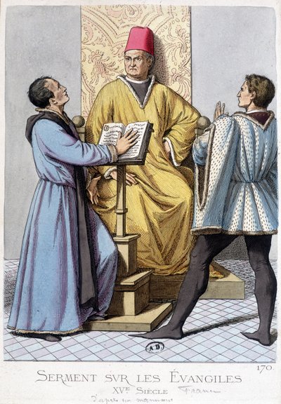 Juramento sobre los Evangelios, Francia siglo XV de Unknown artist