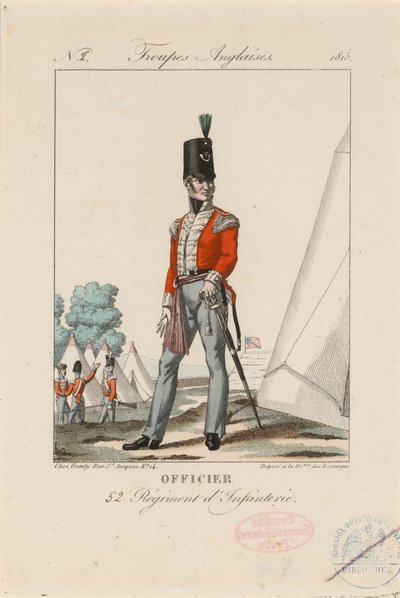 Oficial del 52º Regimiento de Infantería, c.1815 de Unknown artist