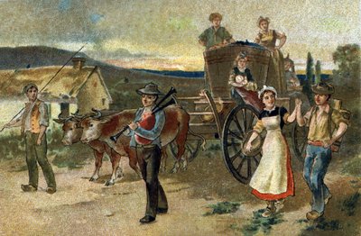 Antigua costumbre celebrada en la región de Borgoña: Fiesta de la cosecha. La última vendimia. de Unknown artist
