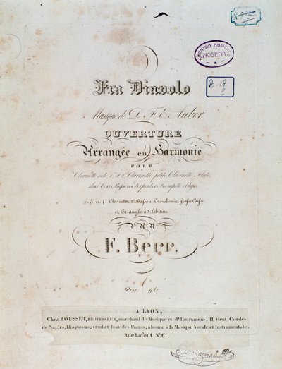 Obertura de la ópera cómica Fra Diavolo, o La hostería de Terracina por D. F. Auber de Unknown artist