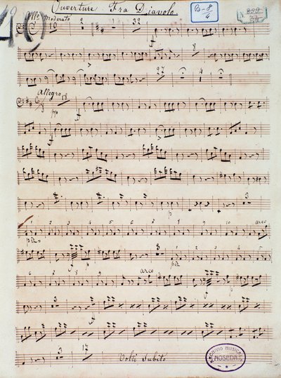 Apertura de la ópera cómica Fra Diavolo, o La Hostelería de Terracina por D. F. Auber de Unknown artist