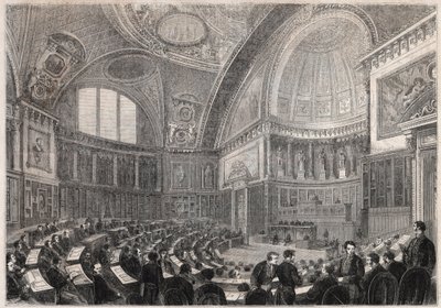 Apertura de la sesión del Senado y admisión del General Charles Cousin Montauban (1796-1878), Vizconde de la Gueronniere y de Forcade, 2 de diciembre de Unknown artist