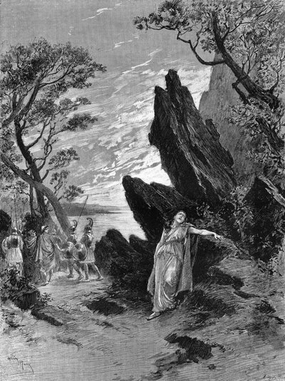 Ópera “Sapho” de Emile Augier (1820-1889) y Charles Gounod (1818-1893) con la cantante Krauss en el último acto. Grabado en “Le Monde Illustré” de Unknown artist
