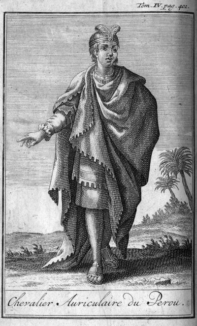 Órdenes de Caballería. Caballero de la Oreja de Perú. En "Historia de órdenes militares o caballeros, de las milicias seguras y rutinarias de ambos sexos, que se han establecido hasta ahora. Edición tomada de Abbe Giustiniani, R.P.Bonani, M. Herman, Schoon de Unknown artist