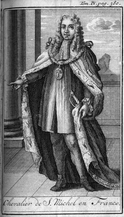 Órdenes de Caballería. Caballero de San Miguel en Francia en el siglo XV. En "Historia de órdenes militares o caballeros, de las milicias seculares y regulares de ambos sexos, que se han establecido hasta ahora. Edición tomada de Abbe Giustiniani, R.P.Bona de Unknown artist