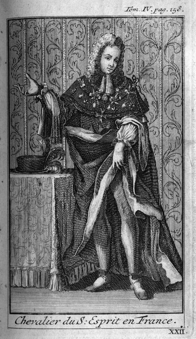 Órdenes de Caballería. Caballero del Espíritu Santo (Orden del Espíritu Santo) en Francia en el siglo XVI. En "Historia de órdenes militares o caballeros, de las milicias seguras y rutinarias de ambos sexos, que se han establecido hasta el presente. Edició de Unknown artist