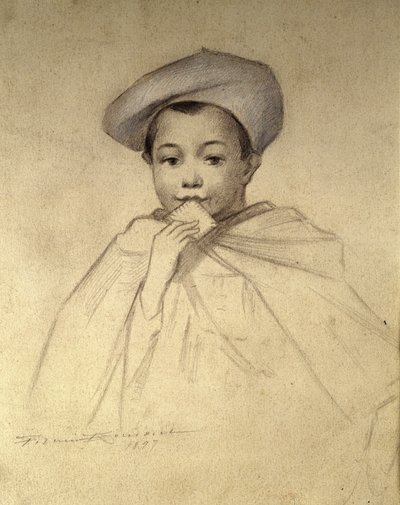 Retrato original usado como logo para las cajas de galletas “LU” de Unknown artist