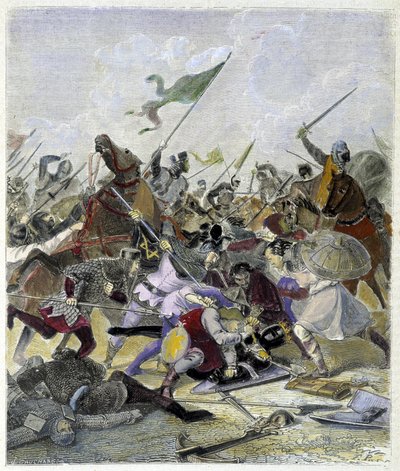 Otón I (912-973) sorprendido por los rebeldes en Roma - en “Historia de los papas” de Maurice Lachatre de Unknown artist