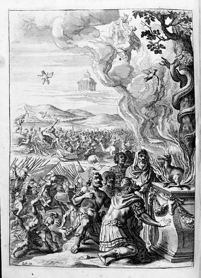 Ovidio - ilustración para el libro 15 - (P. Ovidii Nasonis Metamorphose libri XV con notas de TH. Farnabii.) nota de Thomas Farnaby (Farnabia) (1575-1647) de Unknown artist