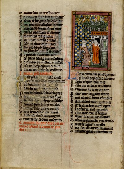 Oyseuse admitiendo al Soñador a través de la puerta de "Le Roman de la Rose". de Unknown artist