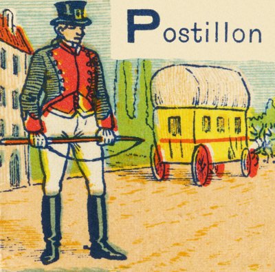 P como Postillón de Unknown artist