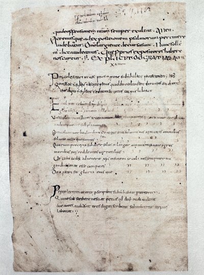 Página de Comentarios a los Salmos de Casiodoro (manuscrito, siglo IX) de Unknown artist