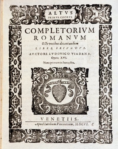 Página de partitura musical de Salmos (op 16) de Ludovico Viadana de Unknown artist