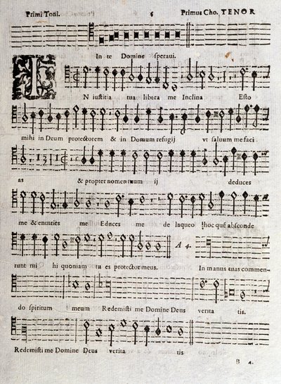 Página de partitura musical de Salmos (op 16) de Ludovico Viadana de Unknown artist