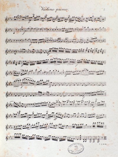 Página de partitura de la obertura de Alruna por Louis Spohr de Unknown artist