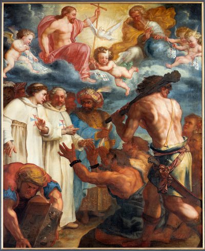 Pintura "La Santísima Trinidad y la redención de los cristianos esclavos por los trinitarios" de Unknown artist