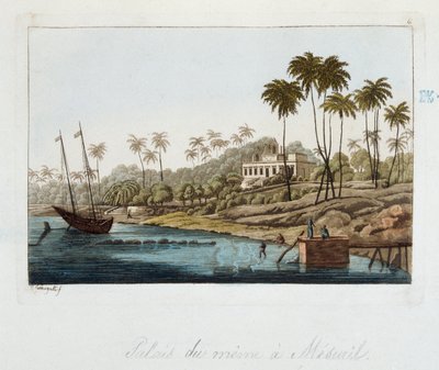 Palacio en Measuril (Zimbabue) - en "El traje antiguo y moderno" por Ferrario, ed. Milán de Unknown artist