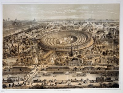 Vista panorámica de la Exposición Mundial de 1867 en París de Unknown artist
