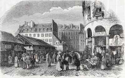 París, 3er arrondissement - La rotonda del Carreau du Temple en París en el siglo XIX - Grabado en “Tableau-de-Paris” por Edmond Texier de Unknown artist