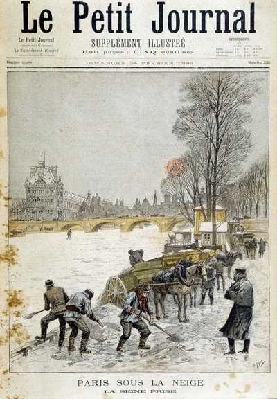 París bajo la nieve: el Sena congelado - en “Le Petit Journal” del 24/02/1895 de Unknown artist