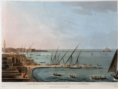 Parte de la nueva ciudad en Alejandría, con el faro - en “Vistas en Egipto, Palestina y otras partes del Imperio Otomano” de Unknown artist