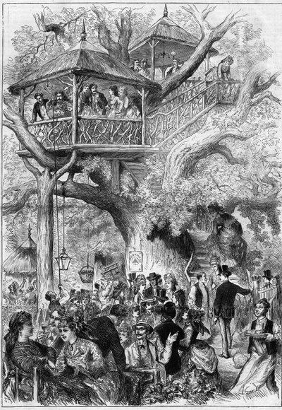 Fiesta en el Parque de Sceaux en 1873 de Unknown artist