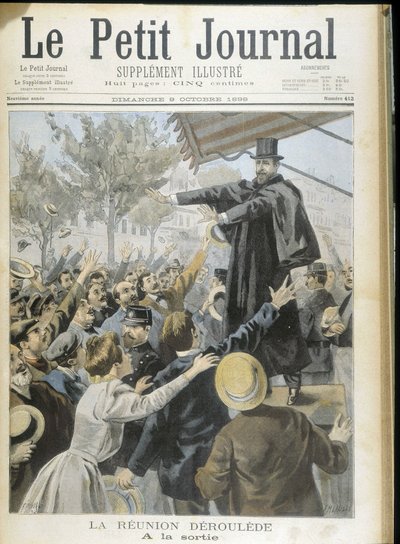 Paul Deroulede aclamado por la multitud, portada en "Le Petit Journal" 9/10/1898 de Unknown artist