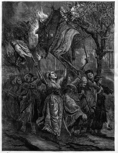 Máquinas de petróleo viajando por las calles de París - La Comuna de Unknown artist