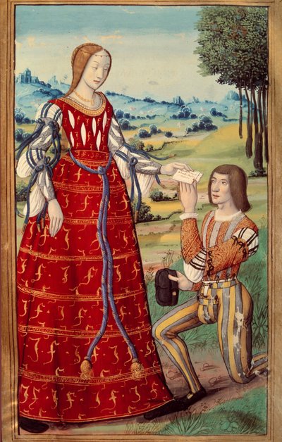Fedra entrega una carta a un mensajero de Unknown artist